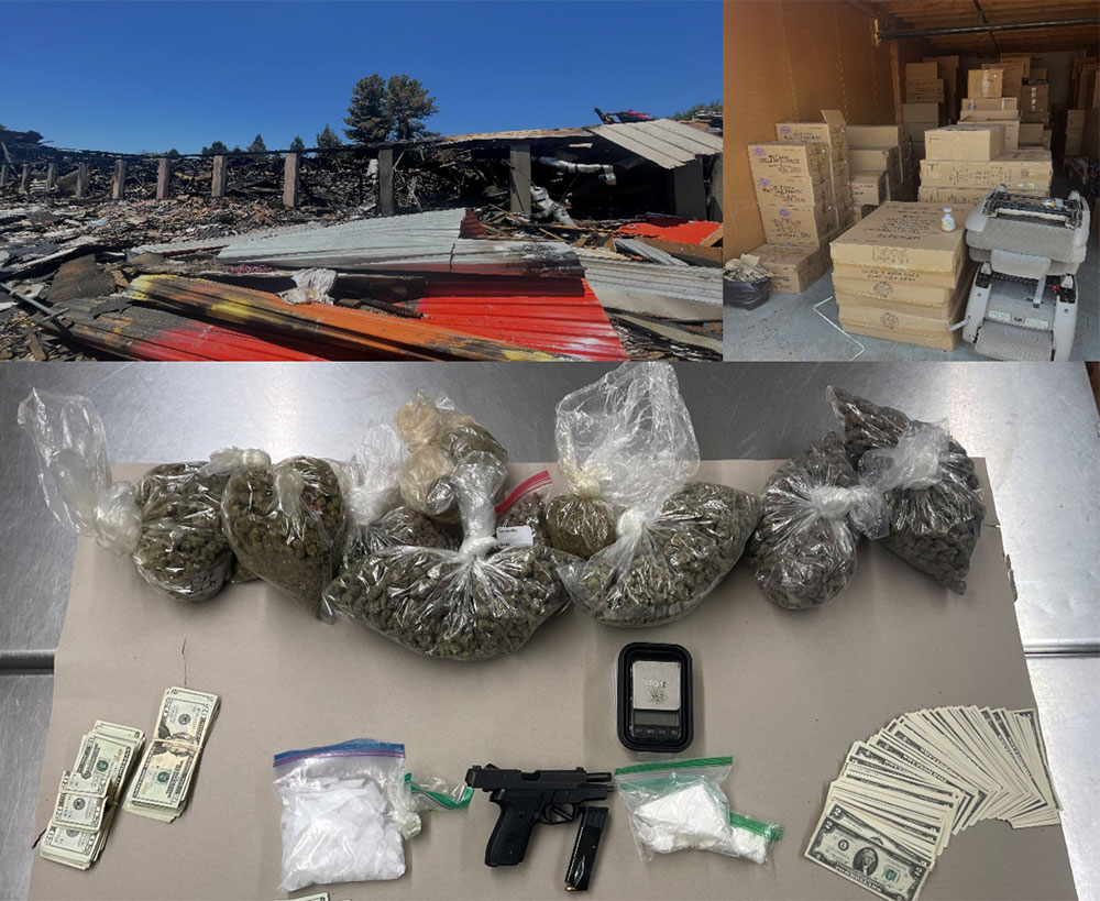 collage of images of evidence and crime scene