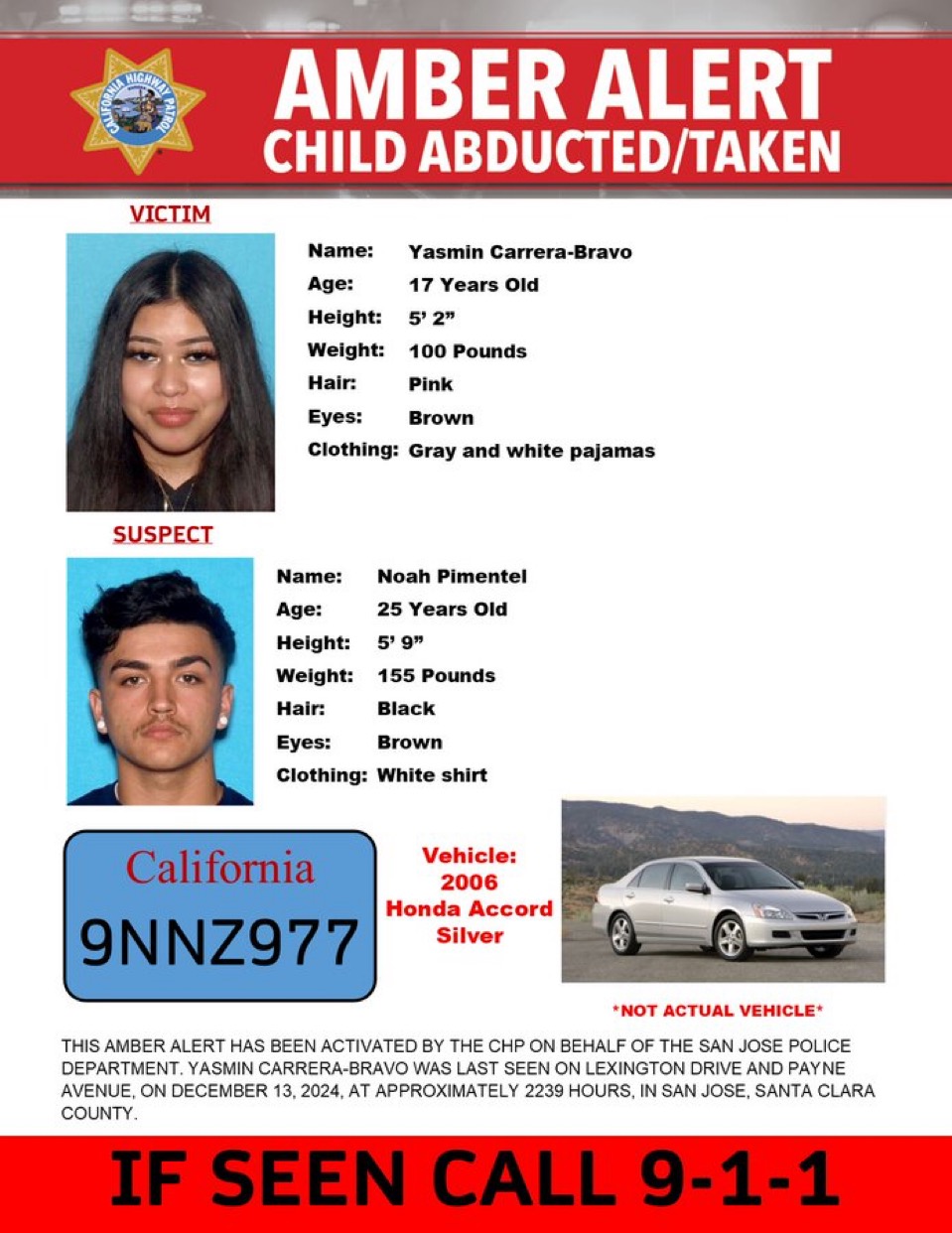 Amber alert poster